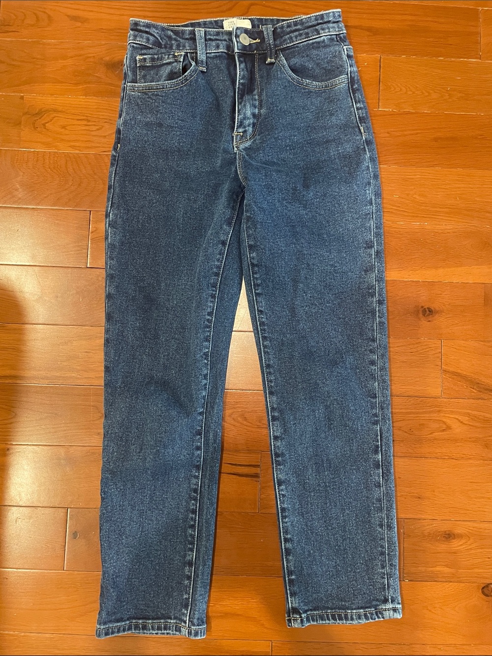 High-Rise Ankle Jeans in Dark Blue Wash